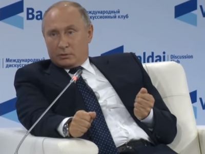 Владимир Путин на форуме "Валдай". Скриншот: youtube.com/watch?v=9iYXJPx-1EQ