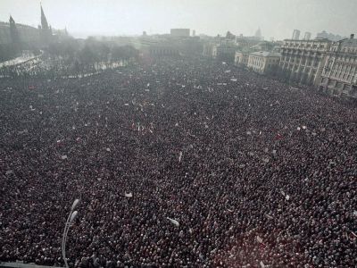 Манежная площадь, январь 1991 года. Фото: AP Photo/Dominique Mollard